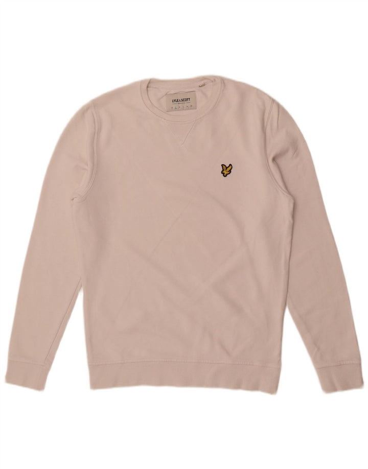Lyle & Scott Mens Sweatshirt Jumper Small White Cotton
