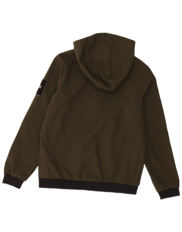 Jack & Jones Boys Hooded Bomber Jacket 11-12 Years Khaki Colourblock