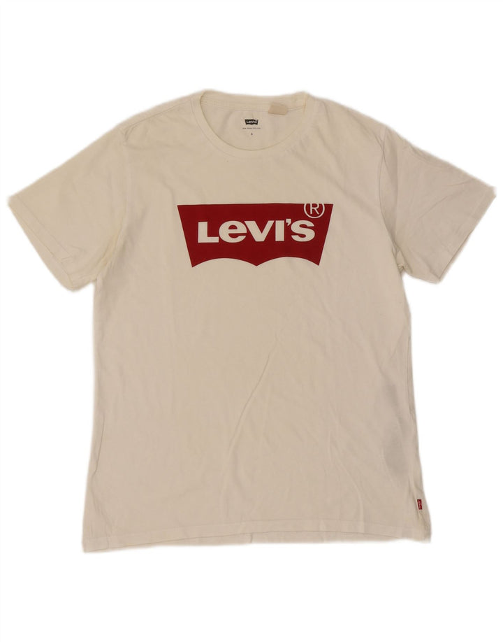 Levi's Mens Graphic T-Shirt Top Small White Cotton