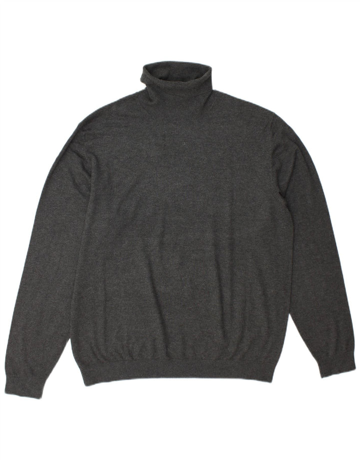 Zara Mens Roll Neck Jumper Sweater XL Grey
