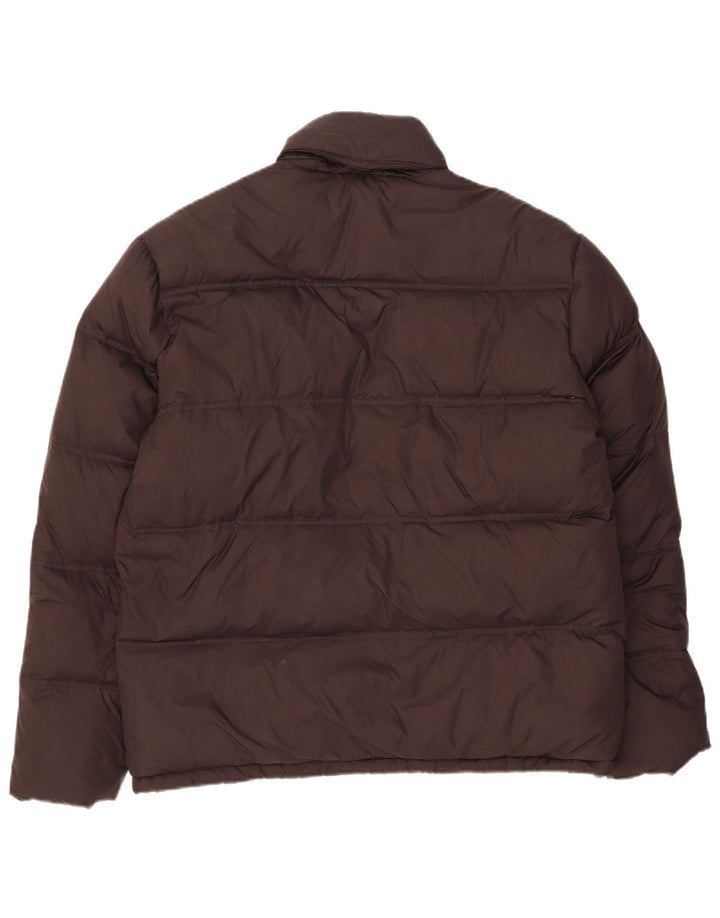 Vintage Mens Hooded Padded Jacket UK 40 Large Brown Polyamide