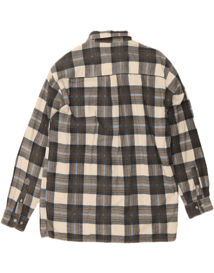 STANLEY Mens Flannel Shirt XL Grey Plaid Cotton Vintage Stanley and Second-Hand Stanley from Messina Hembry 