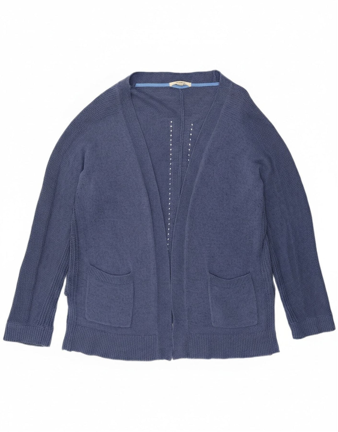 White Stuff Womens Open Cardigan Sweater UK 16 Large  Blue Cotton