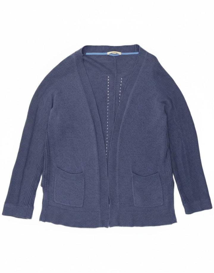 White Stuff Womens Open Cardigan Sweater UK 16 Large  Blue Cotton