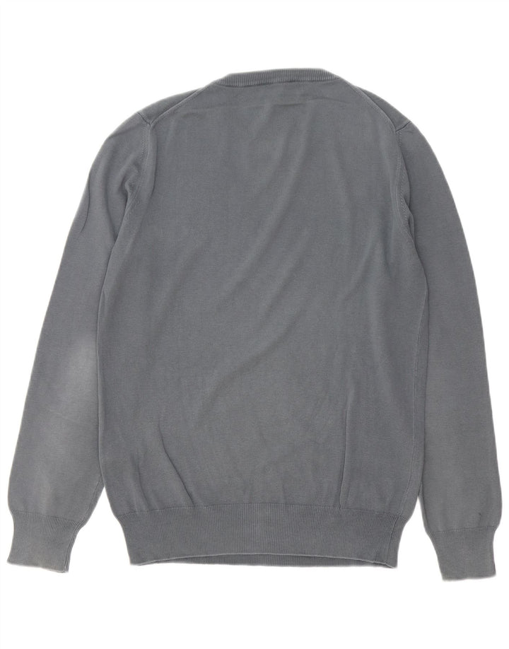 FRED PERRY Mens Crew Neck Jumper Sweater Medium Grey Cotton
