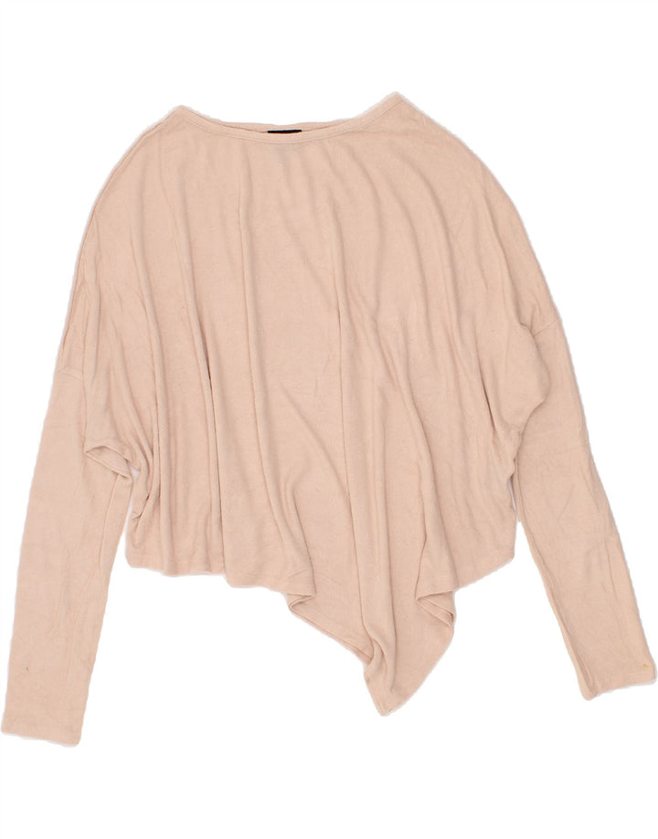MOSSIMO Womens Asymmetric Top Long Sleeve UK 6 XS Pink Wool Vintage Mossimo and Second-Hand Mossimo from Messina Hembry 