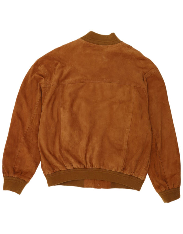 Vintage férfi velúr bomber dzseki IT 60 5XL barna bőr