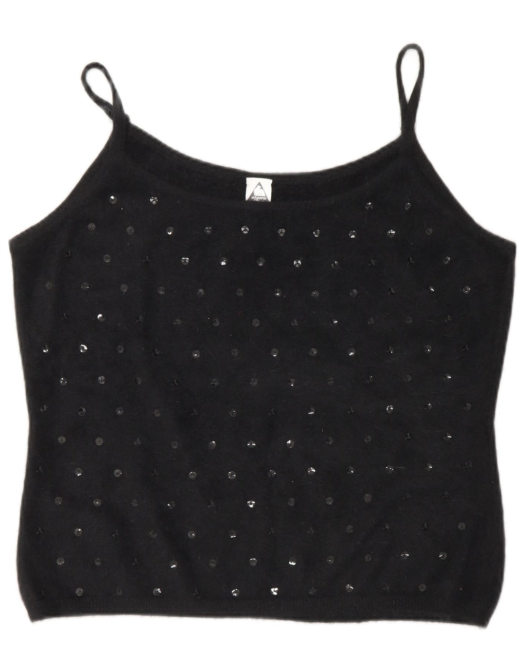 Luisa Spagnoli Womens Cami Top UK 14 Medium Black Angora
