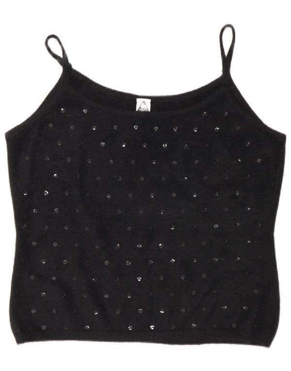 Luisa Spagnoli Womens Cami Top UK 14 Medium Black Angora