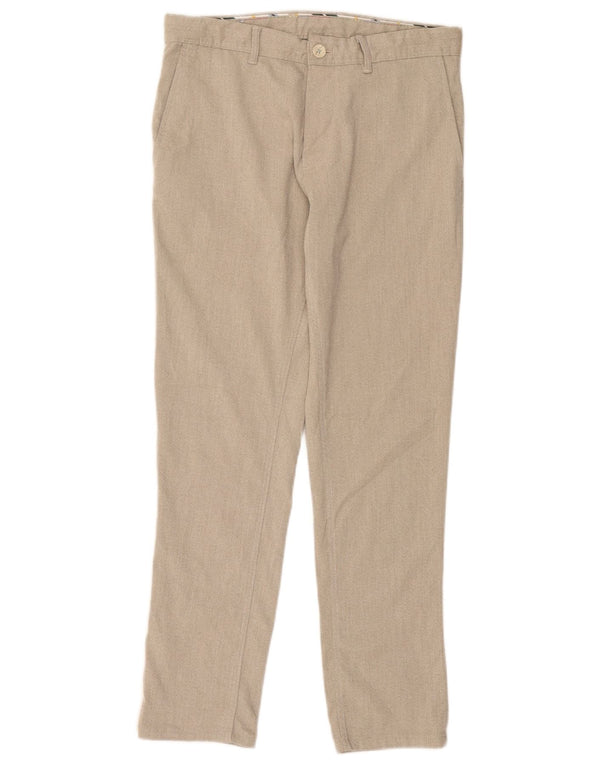 Zara Hombre Pantalón Chino Recto EU 40 Medium W31 L28 Poliéster Beige