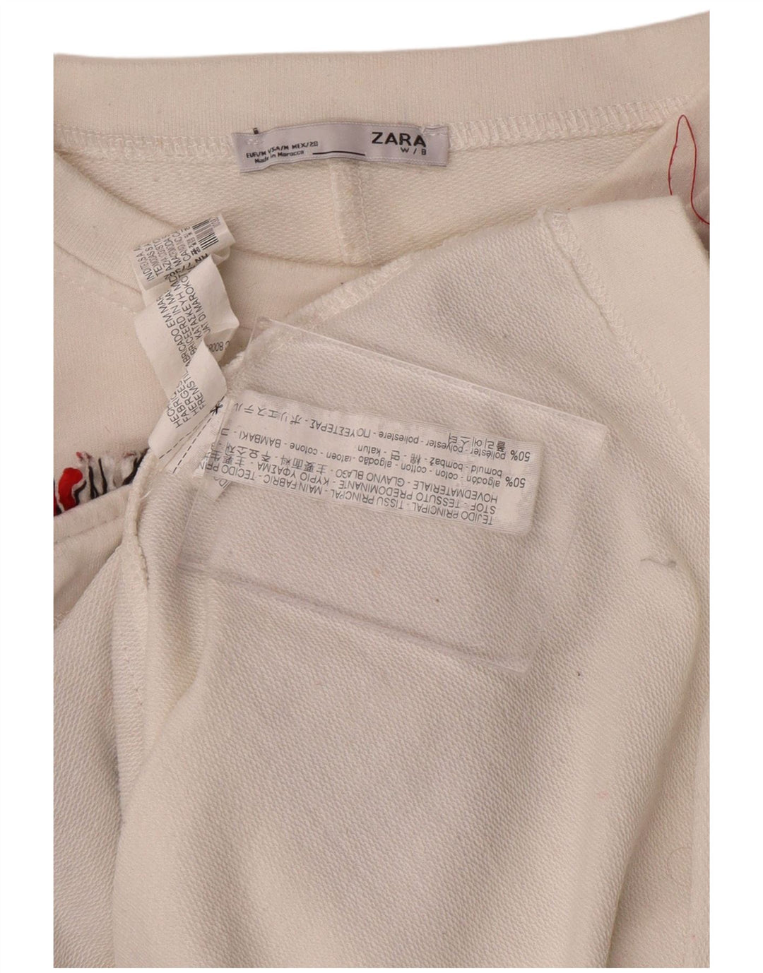 ZARA Womens Oversized Sweatshirt Jumper UK 14 Medium White Colourblock