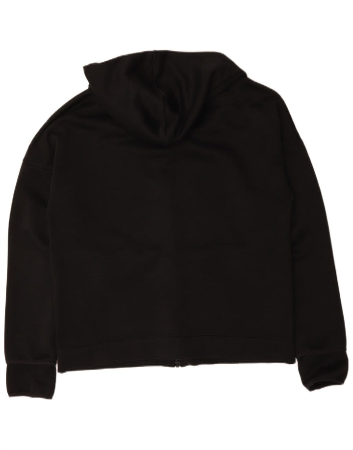 Maglione con cappuccio e zip da uomo Adidas grande in poliestere nero