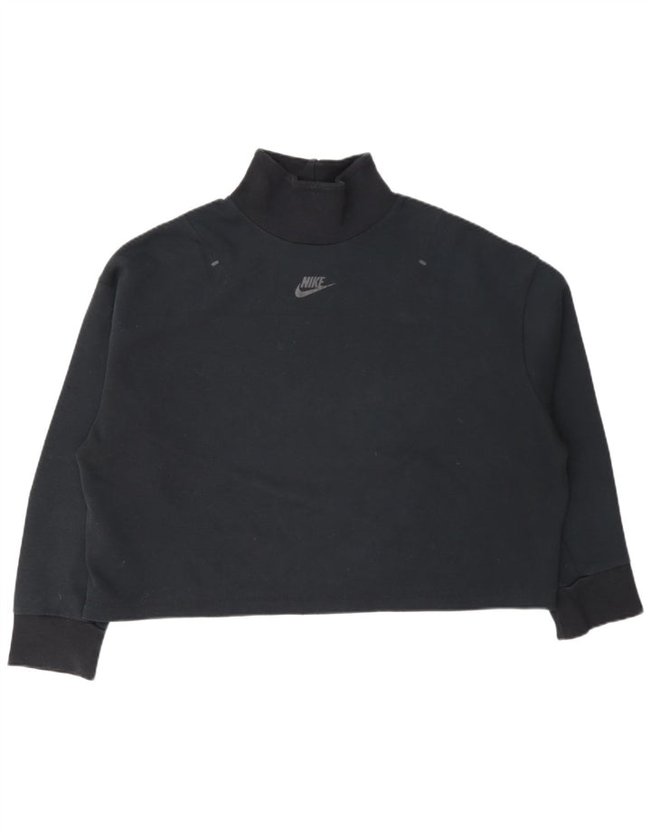 Nike Womens Crop Oversized Sweatshirt Jumper UK 10 Small Navy Blue