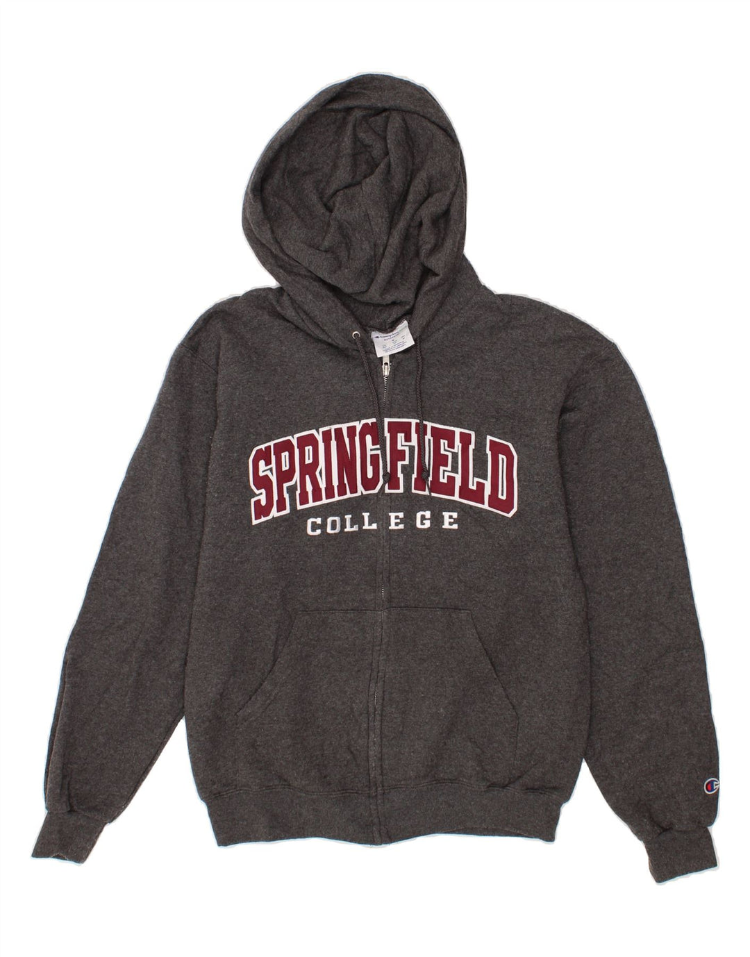 CHAMPION Mens Graphic Zip Hoodie Sweater Small Grey Cotton Vintage Champion and Second-Hand Champion from Messina Hembry 