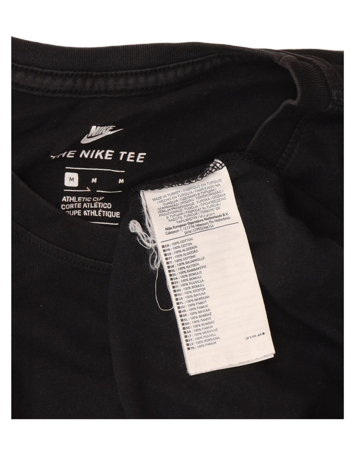 Nike Herren Athletic Cut T-Shirt-Oberteil aus mittelschwarzer Baumwolle