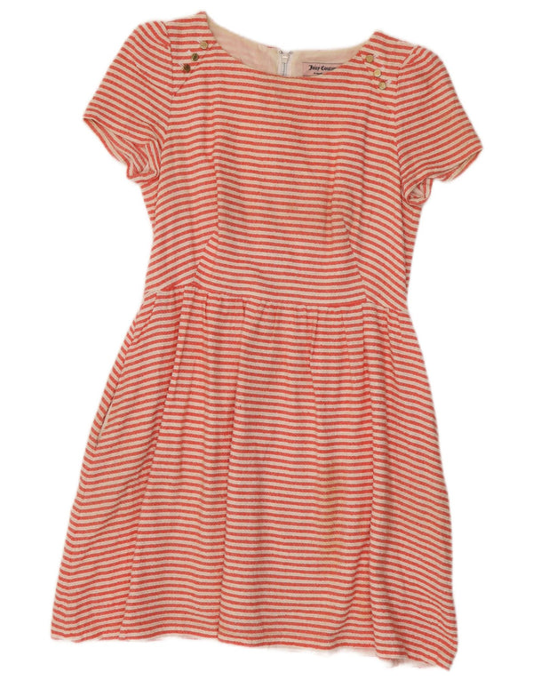 Juicy Couture Damen-A-Linien-Kleid, Größe S, rot, gestreift, Baumwolle, UK 10