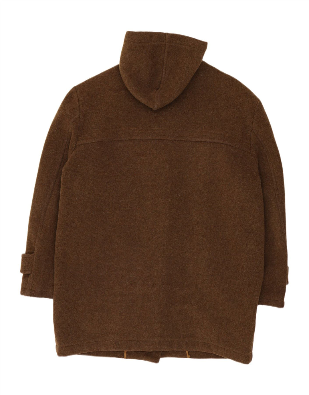 Zip Womens Hooded Duffle Coat UK 20 2XL Khaki Wool