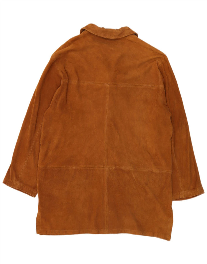 Soprabito vintage da donna in pelle scamosciata EU 40 in pelle beige medio
