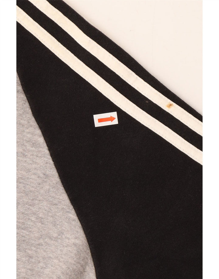 ADIDAS Womens Graphic Sweatshirt Jumper UK 14 Medium Grey Colourblock