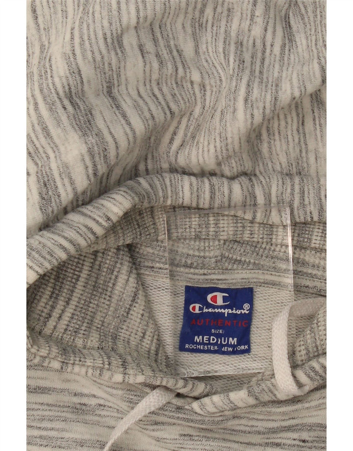 CHAMPION Mens Graphic Hoodie Jumper Medium Grey Flecked
