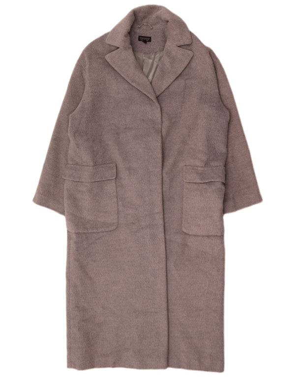 Topshop Womens Oversized Overcoat UK 12 Medium Grey Polyester