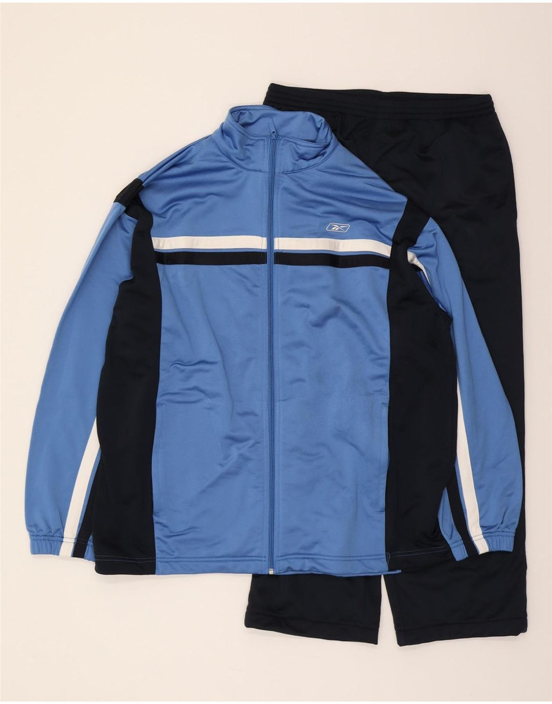 REEBOK Mens Full Tracksuit Large  Blue Colourblock Polyester Vintage Reebok and Second-Hand Reebok from Messina Hembry 