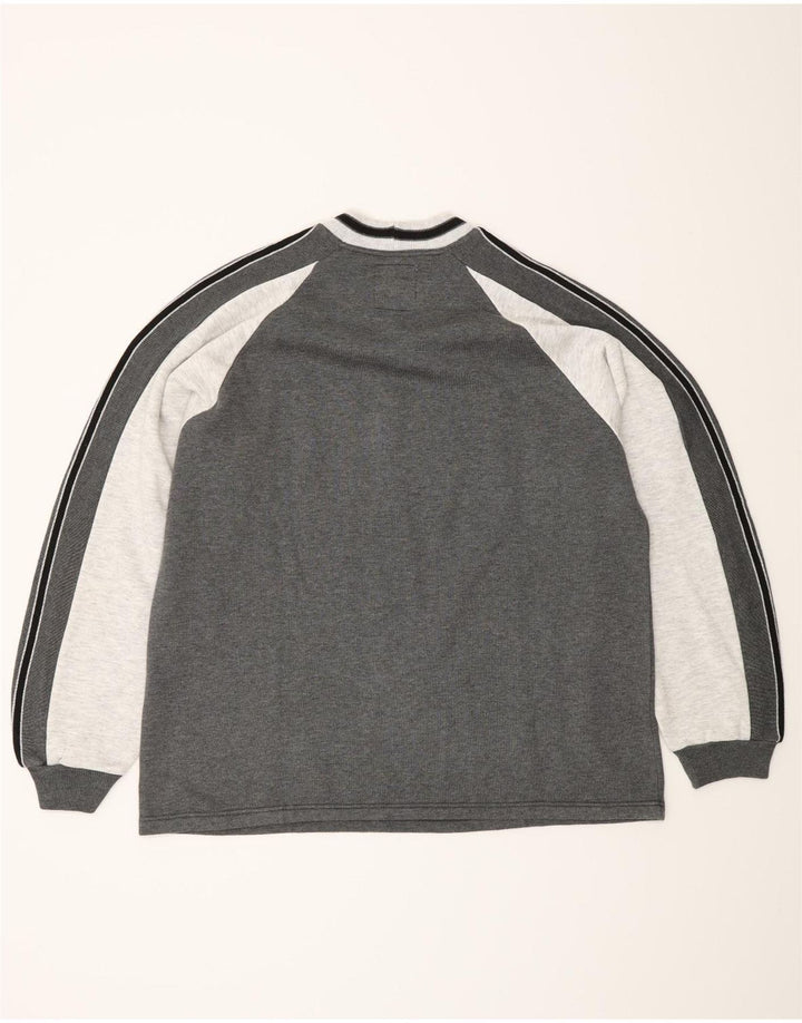 Felpa da uomo vintage maglione grande acrilico color block grigio