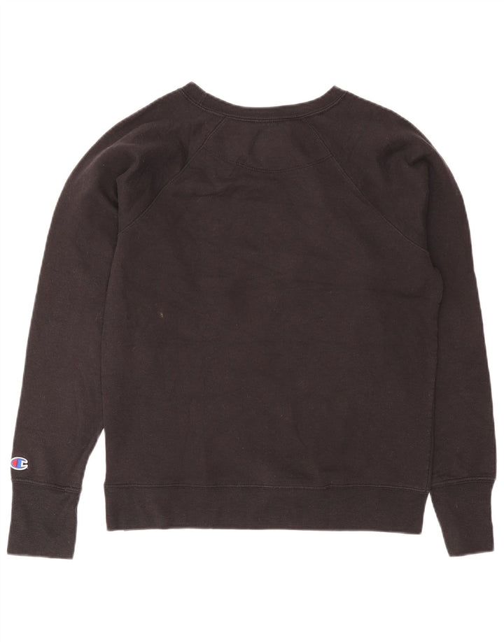 Champion Mens Graphic Sweatshirt Jumper Small Black Polyester