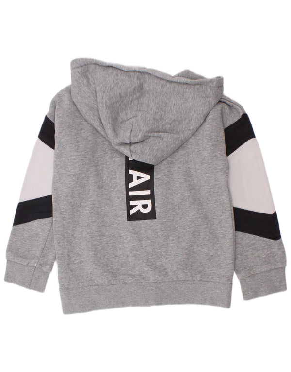 Nike Boys grafisk hættetrøje med lynlås 6-7 år XS Grå Colourblock Bomuld