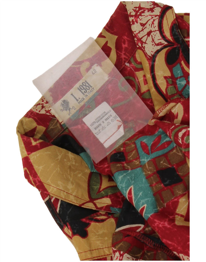 Vintage Womens Abstract Pattern Blazer Jacket IT 42 Medium Red Colourblock