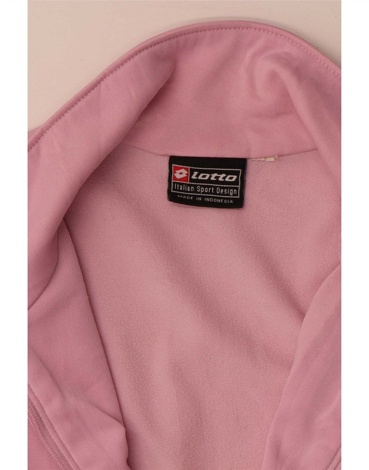 Lotto Womens Tracksuit Top Jacket UK 14 Medium Pink Colourblock