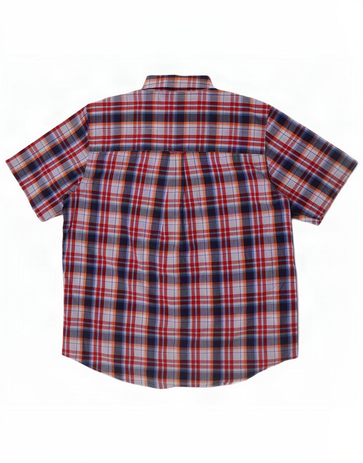 Camisa masculina de manga curta Chaps grande algodão xadrez multicolorido