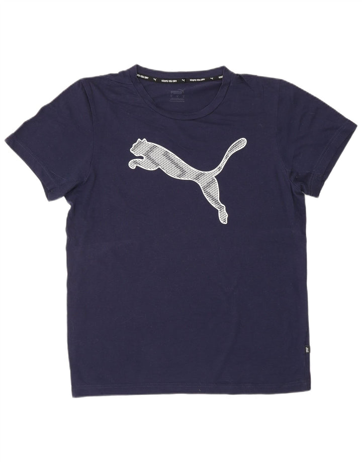 PUMA Mens Graphic T-Shirt Top Medium Navy Blue