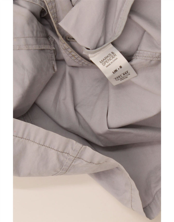 Marks & Spencer Womens 3/4 Sleeve Double Breasted Jacket UK 8 Small Grey