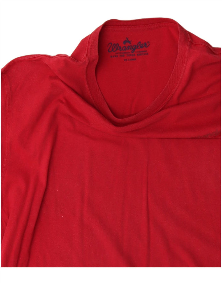 WRANGLER Mens T-Shirt Top 2XL Red Cotton
