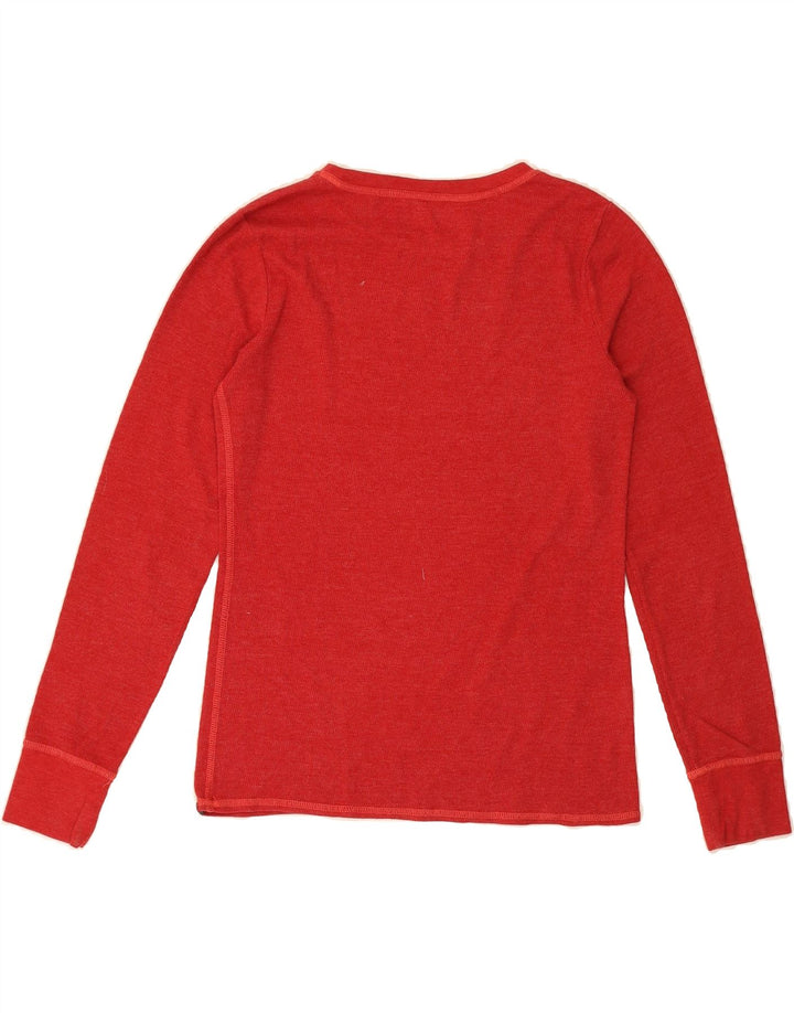 EDDIE BAUER Womens Top Long Sleeve UK 14 Medium Red Cotton Vintage Eddie Bauer and Second-Hand Eddie Bauer from Messina Hembry 