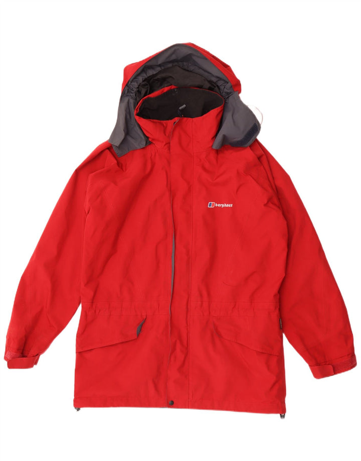 Berghaus Chaqueta impermeable con capucha para hombre UK 38 Medium Red Poliéster