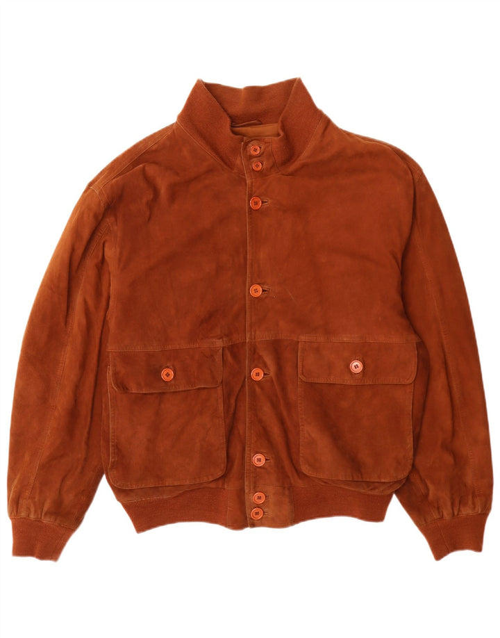 Pelle Moda Ανδρικό Suede Bomber Jacket IT 48 Medium Brown