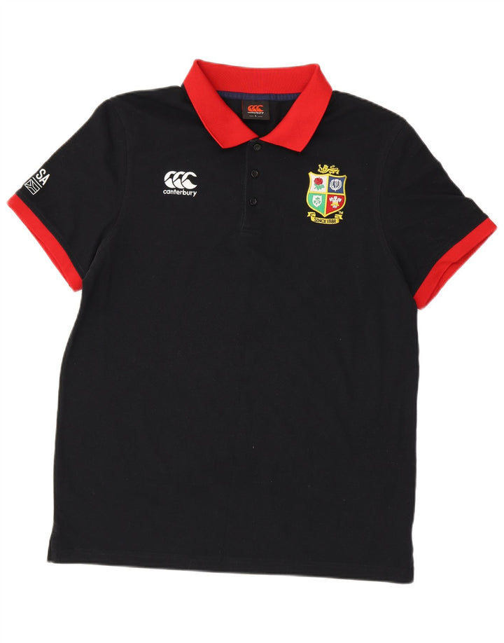 Canterbury Mens Graphic Polo Shirt Large Black Colourblock Polyester