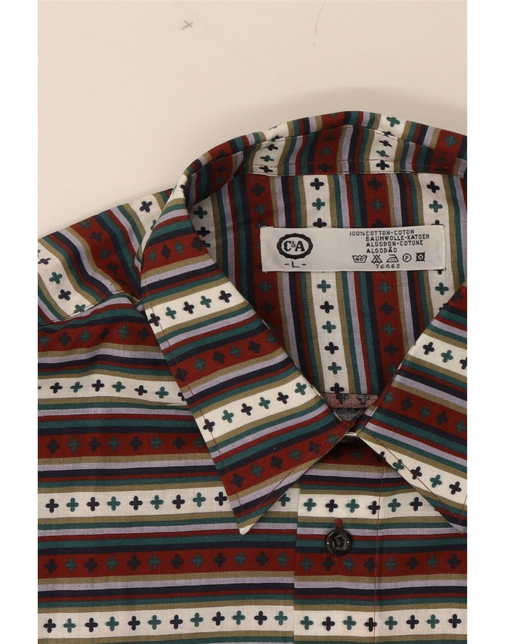 C&A Mens Shirt Large Red Striped Cotton Vintage C&A and Second-Hand C&A from Messina Hembry 