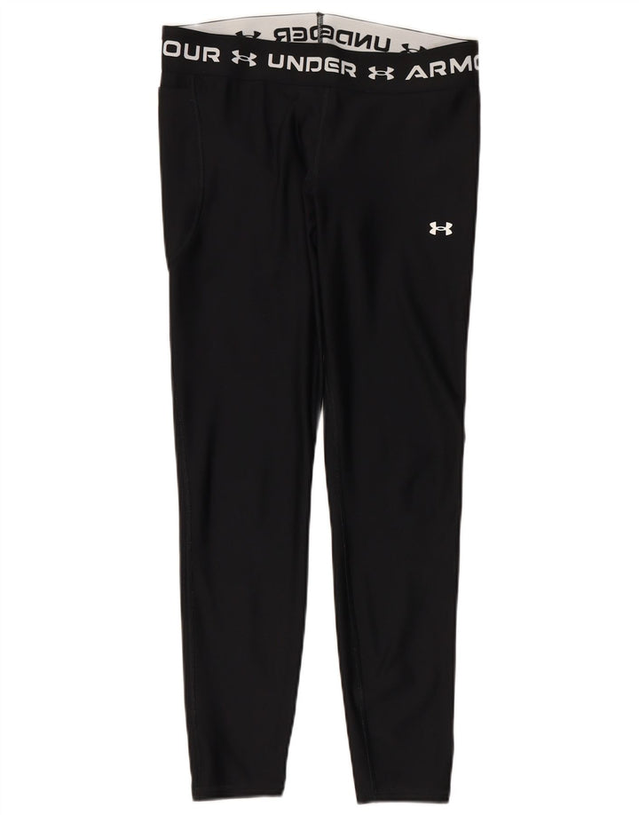 UNDER ARMOUR Womens Graphic Leggings UK 14 Large  Black Polyester