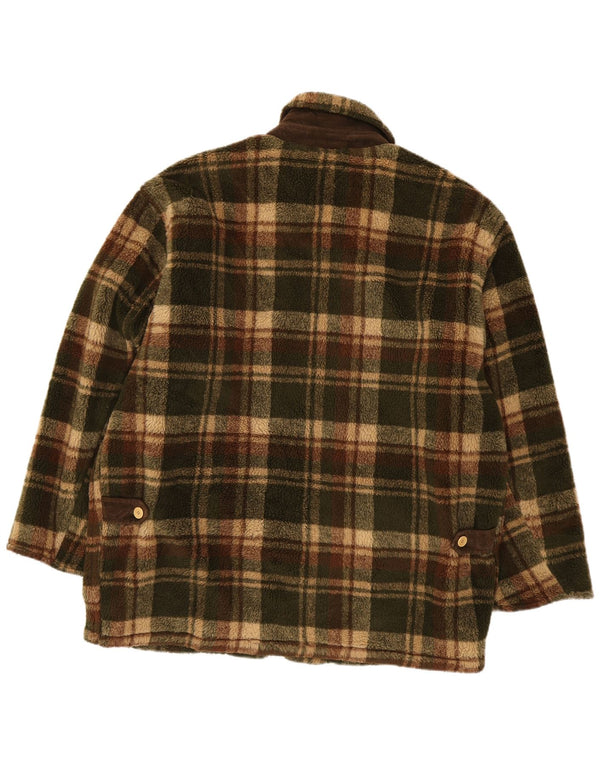 Jaqueta de lã masculina Bailo UK 42 XL poliéster xadrez verde