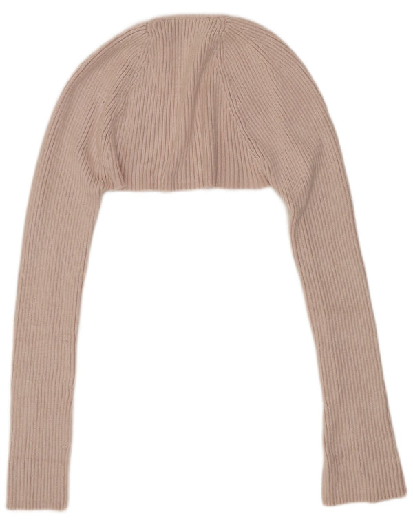 Maglione Bolero in maglia scaldamuscoli da donna Zara UK 10 piccolo rosa viscosa