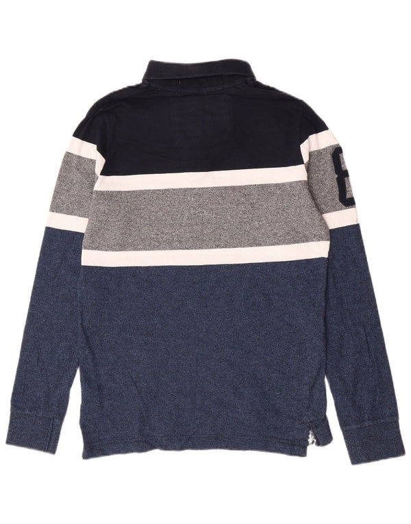 Polo da rugby a maniche lunghe da bambino Superdry 15-16 anni XL Colorblock blu