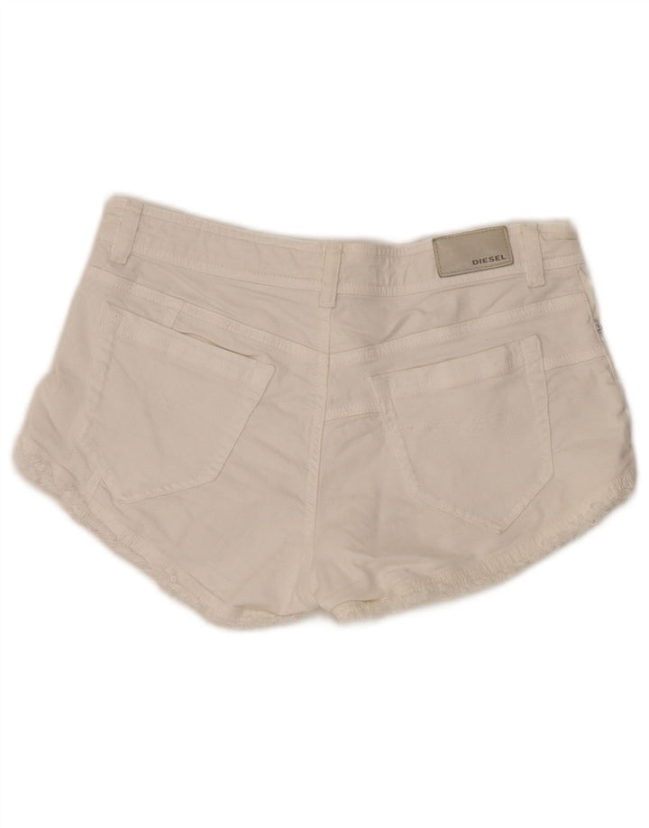 Pantaloncini di jeans da donna Diesel W28 bianco medio