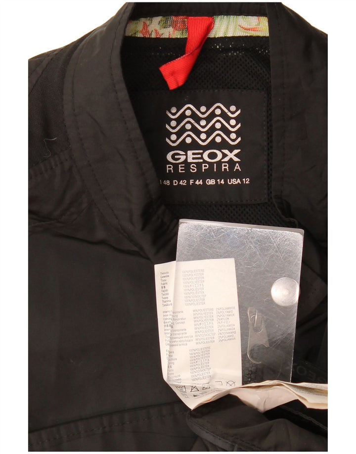 Geox Respira Womens Bomber Jacket UK 14 Large Black Polyester