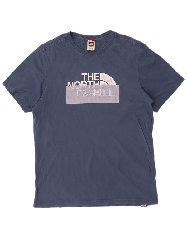 The North Face Herre grafisk T-shirt Top Medium Blue Bomuld