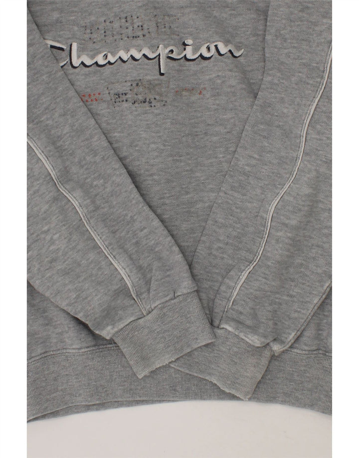 CHAMPION Boys Graphic Sweatshirt Jumper 7-8 Years Small  Grey Colourblock Vintage Champion and Second-Hand Champion from Messina Hembry 