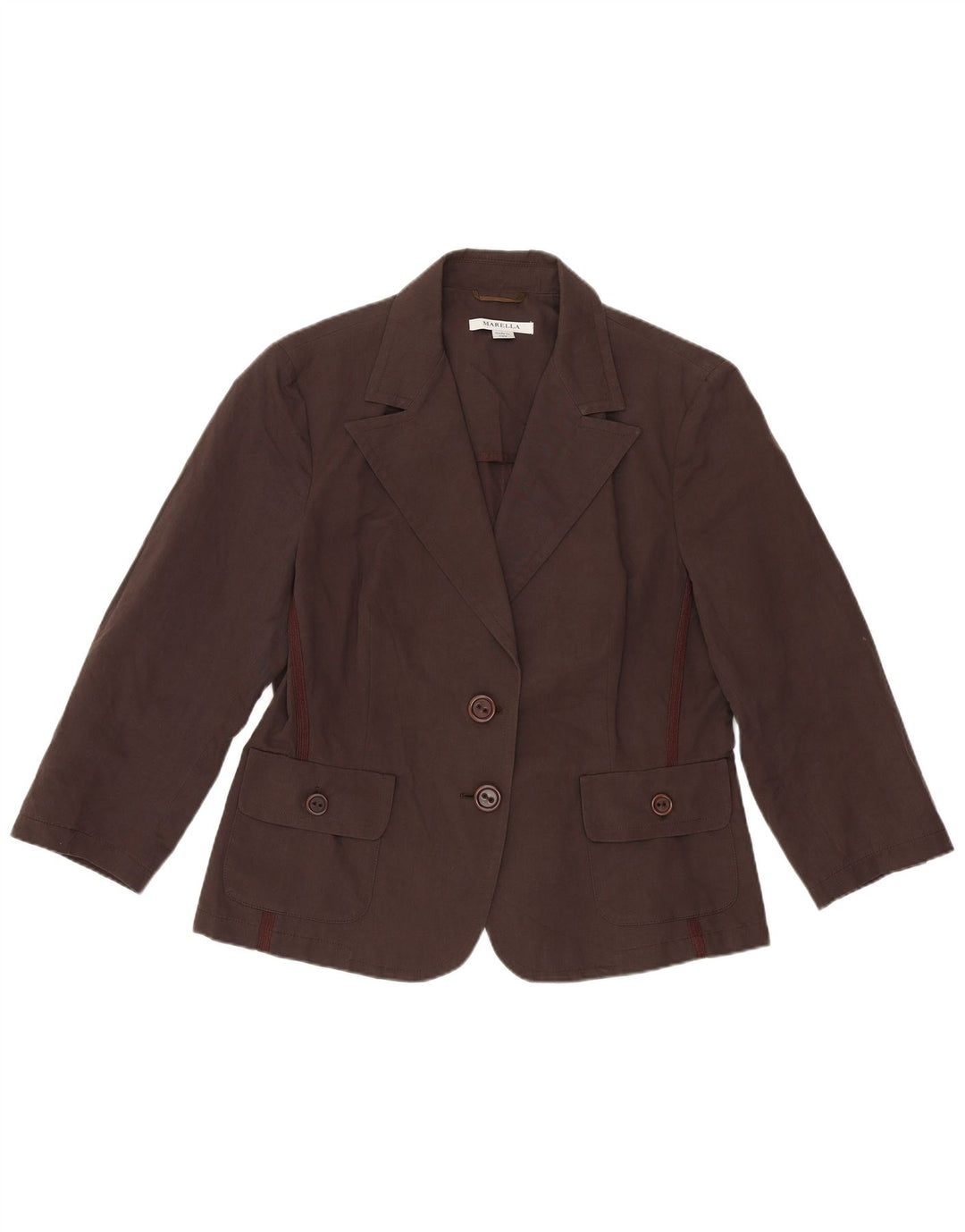 Jachetă Blazer pentru femei Marella cu 2 nasturi UK 16, mare, maro, bumbac