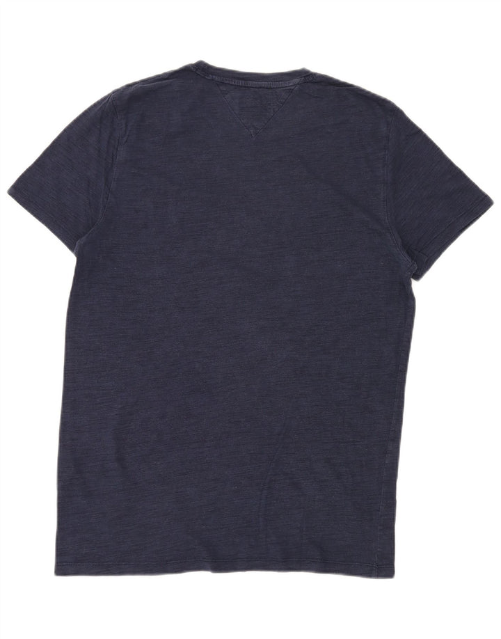 TOMMY HILFIGER Mens T-Shirt Top Medium Navy Blue Lyocell